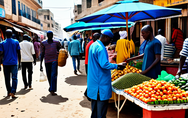 세네갈에서 전기 사정 - **Prompt:** A professional Senegalese engineer, fully clothed in appropriate attire, inspecting sola...