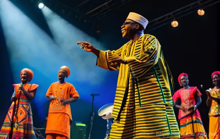 세네갈 전통 음악 - **"A wise and serene Senegalese Griot, a male elder, is seated gracefully on a woven mat in a dimly ...