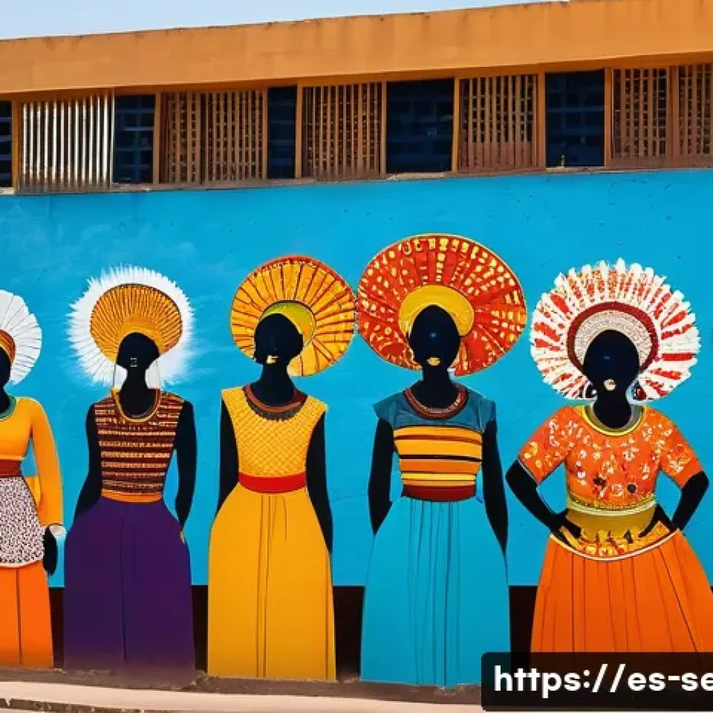 세네갈의 미술과 예술가 - A vibrant, large-scale mural covering a building facade in the Medina neighborhood of Dakar. The mur...